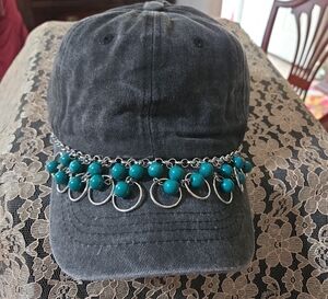 Stylish Black Cap with Teal Accents